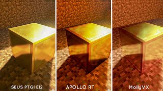 3 RAY TRACING SHADERS COMPARISON  MollyVX  SEUS PTGI E12  APOLLO RT  Minecraft Java Edition [upl. by Rutherford]