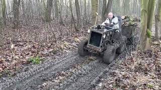 Homemade tractor in the forest [upl. by Adnima]