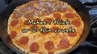 Homemade Cast Iron Pizza From Scratch [upl. by Akemehc]