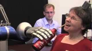 Thought control of robotic arms using the BrainGate system [upl. by Helbon]