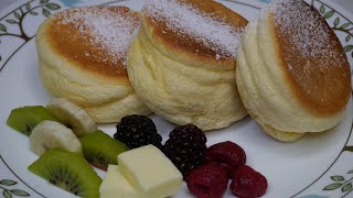 Souffle Pancakes  Fluffy Japanese Pancakes [upl. by Kort]