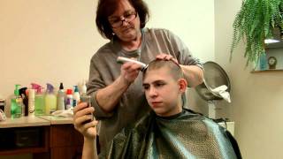 Jonah shaving his head for Eagles Cancer Telethon [upl. by Ofelia]