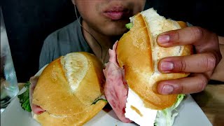 COMIENDO TORTAS DE JAMÓN CON QUESO  ASMR  MR MYKE [upl. by Filmore]