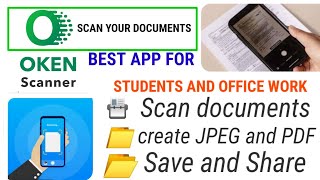 SCAN DOCUMENTS AND CREATE PDFमोबाइल से पीडिएफ बनाएoken scanner [upl. by Nadual216]