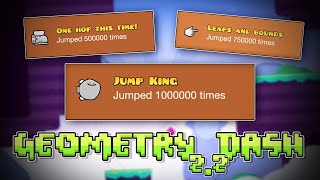 ¡COMO CONSEGUIR LOS ICONOS Y LOGROS DE SALTOS CON ESTE NIVEL EN GEOMETRY DASH 22 [upl. by Fiore]