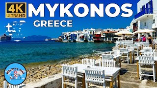 Mykonos Greece Walking Tour  4K 60fps with Captions [upl. by Wachter]