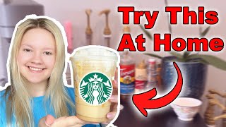 How To Make A Starbucks Caramel Ribbon Crunch Frappuccino EASY [upl. by Ainer]