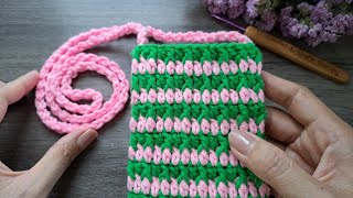 DIY Tutorial💖 Crochet phone bag 💖 FPDC amp DC stitch [upl. by Prem41]