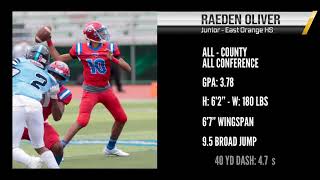 Raeden Oliver  QB Class 2022 East Orange HS AllCounty AllConference [upl. by Lemar]