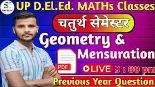 UP DElEd 4th Semester maths syllabus  Geometry and mensuration maths classes  shailesh classes [upl. by Gamali]