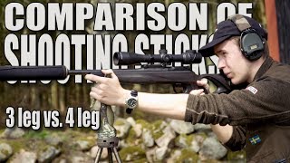 Comparison of shooting sticks  3 leg vs 4 leg Hunting gear [upl. by Hyrup]