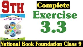 class 9 maths chapter 3 exercise 33  national book foundation class 9 maths  fazal academy [upl. by Ayekat653]