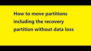 Move Partition or Recovery Partition Windows PC or Server 2022 2019 2016 [upl. by Ariamat632]