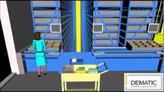 Dematic Automated Library System Simulation [upl. by Arvad603]