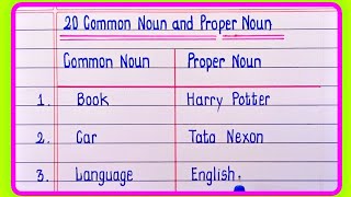 Common Noun and Proper Noun examples  20 Common Noun and Proper Noun noun  common proper noun [upl. by Lolita295]