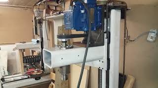 Diy cnc milling machine testing a new spindle [upl. by Ellienad]