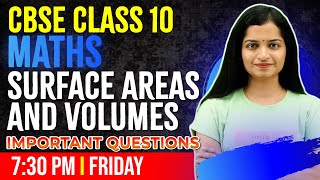 CBSE Class 10 Maths  Important Question  Surface Areas and Volumes  Chapter 13  Exam Winner [upl. by Aerdno]