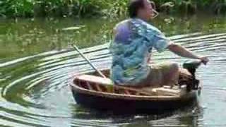 Fun with a Coracle on The back waters of the Ouse [upl. by Bernj]