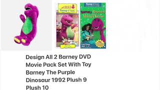 2 BarneyDVDMoviePack W EatDrinkampBeHealthy amp BarneyRhymesWithMotherGoose W BarneyPlush1992 Inch 9amp10 [upl. by Leseil]