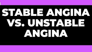 Stable vs Unstable Angina Causes Symptoms Diagnosis and Treatment [upl. by Duff]