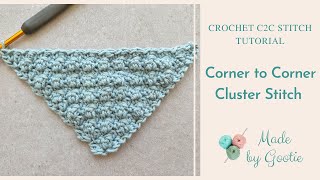 Corner to Corner C2C Cluster Crochet Stitch  Free Crochet C2C Different Stitches Tutorial [upl. by Bohlin]