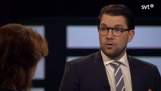 SVT Agenda  Jimmie Åkesson vs Jan Björklund 20160306 [upl. by Lovash765]