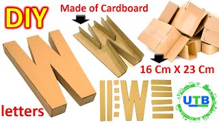 How to Make 3D Letters from Cardboard letter W  3D letter DIY Marquee letters  Cardboard Crafts [upl. by Chavaree807]