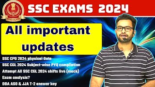 SSC Exams latest updates CGL 2024 Answer key analysis attempt all shifts live CPO PETPST date🙏🏻 [upl. by Jim661]