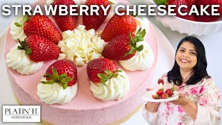 Easy HOMEMADE NoBake Strawberry Cheesecake [upl. by Phares130]