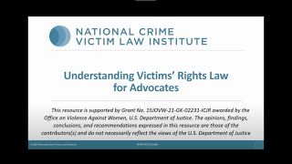 Understanding Victims Rights Law for Advocates [upl. by Cherilyn]