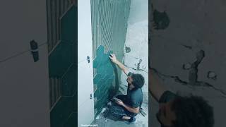 Installing bathroom wall tiles shorts [upl. by Adnylg]