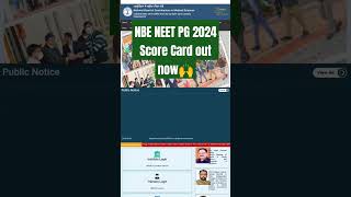 NBE NEET PG 2024 Score Card out now🙌 [upl. by Leunas387]