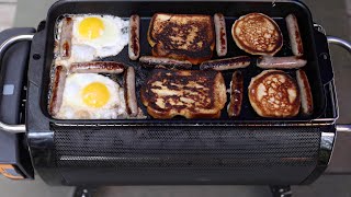 Cast Iron Cooking with BioLite FirePit Breakfast Arranged Neatly [upl. by Llenaj]