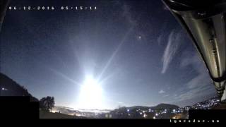 Meteor Fireball December 6 2016 Exploding off the Norwegian Coast [upl. by Melisent774]