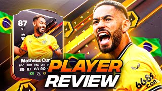 87 STORYLINE MATHEUS CUNHA PLAYER REVIEW LVL 40 SEASON REWARD  EAFC 24 ULTIMATE TEAM [upl. by Ahtabbat595]