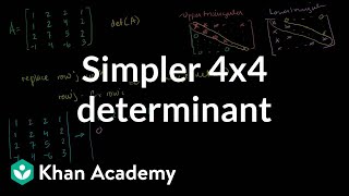 Simpler 4x4 determinant  Matrix transformations  Linear Algebra  Khan Academy [upl. by Gridley913]