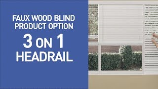 3 on 1 Headrail Faux Wood Blinds Demo [upl. by Hake32]