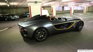 Aston Martin CC100 Concept on the road  Start amp Revs [upl. by Jo-Ann]