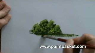 Painting lessons  How to paint trees and bushes in oil painting [upl. by Nosro]