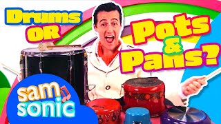 SamSonic Kitchen Drumming with Pots amp Pans  Fun Music Lesson for Kids [upl. by Nitz]