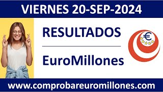 Resultado del sorteo EuroMillones del viernes 20 de septiembre de 2024 [upl. by Narol]