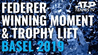 Roger Federer Winning Moment Trophy Lift amp Crying  Basel 2019 [upl. by Dlorad]