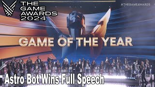 Astro Bot Wins The Game of the Year 2024 Full Speech The Game Awards 2024 [upl. by Manolo]