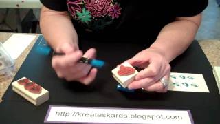 How to Ink Rubber Stamps  KreatesKards Tutorial [upl. by Kolnick929]