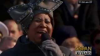 Aretha Franklin sings at President Barack Obamas 2009 Inauguration CSPAN [upl. by Chaudoin367]