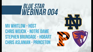 Blue Star Webinar 004 Wojcik Notre Dame Brundage Hobart Aslanian Princeton [upl. by Ytinav]