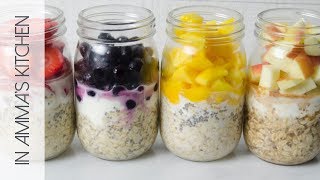 4 Quick amp Easy Overnight Oats Recipes [upl. by Felecia]