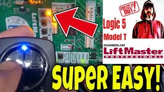 Programming a LiftMaster Universal Remote to a Logic 5 Commercial Opener [upl. by Yrag859]