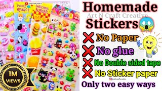 How to make stickers ❌without paper ❌without glue ❌without double sided tape without sticker paper 😱 [upl. by Hook]