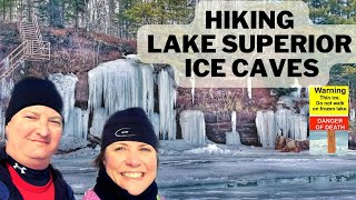 Lake Superior Ice Caves Bayfield Wisconsin Wisconsin Winter Fun [upl. by Ielhsa]